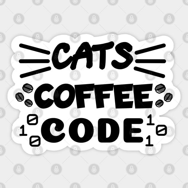 Cats Coffee Code | The 3 Best Things in the World Sticker by aRtVerse